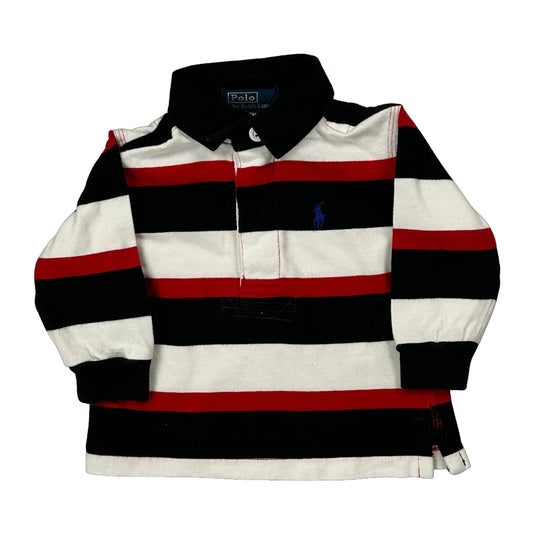 Vintage Age 12 Months Polo By Ralph Lauren Striped Rugby Shirt - XS Black Cotton