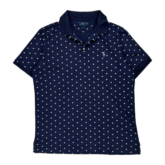 Polo By Ralph Lauren Polka Dot Polo Shirt - Medium Navy Cotton