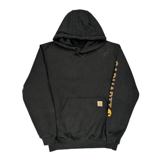 Carhartt Spellout Hoodie - Medium Black Cotton