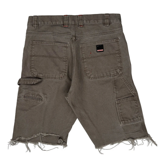 Frayed Hem Dickies Carpenter Shorts - 34W 11L Grey Cotton