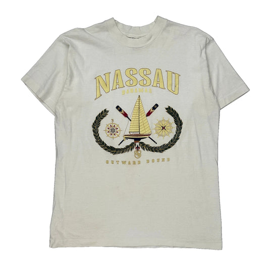 Nassau Bahamas Fruit Of The Loom Single Stitch T-Shirt - Large White Cotton