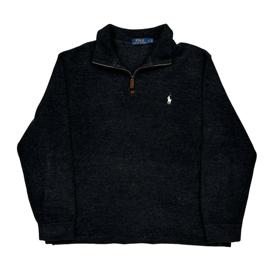 Polo By Ralph Lauren 1/4 Zip - Large Black Cotton