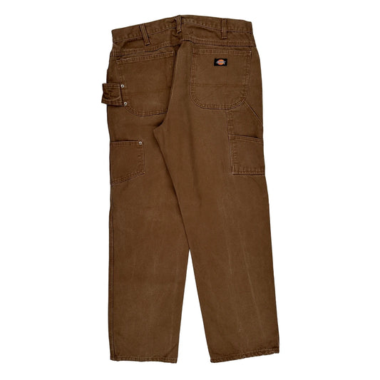 Dickies Carpenter Trousers - 34W 32L Brown Cotton