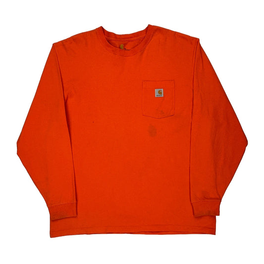 Original Fit Carhartt Long Sleeve T-Shirt - XL Orange Cotton