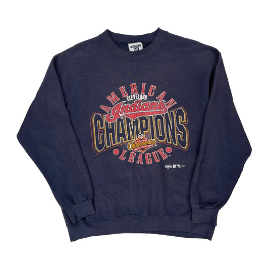 Cleveland Indians Lee Graphic Sweatshirt - Large Navy Cotton