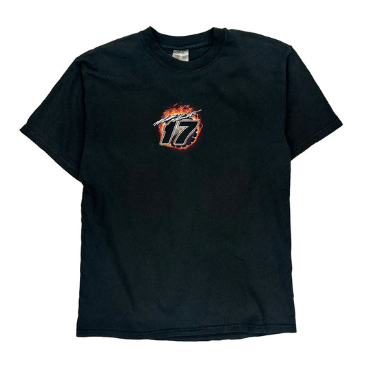 Dewalt Racing Hanes Nascar T-Shirt - Medium Black Cotton