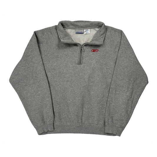 Reebok 1/4 Zip - Medium Grey Cotton Blend