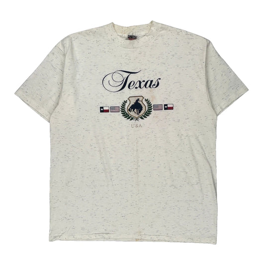 Texas Oneita Single Stitch T-Shirt - XL Cream Cotton