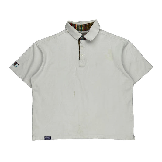 Coogi Polo Shirt - Large White Cotton