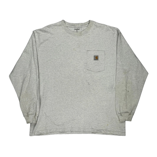 Carhartt Long Sleeve T-Shirt - XL Grey Cotton Blend