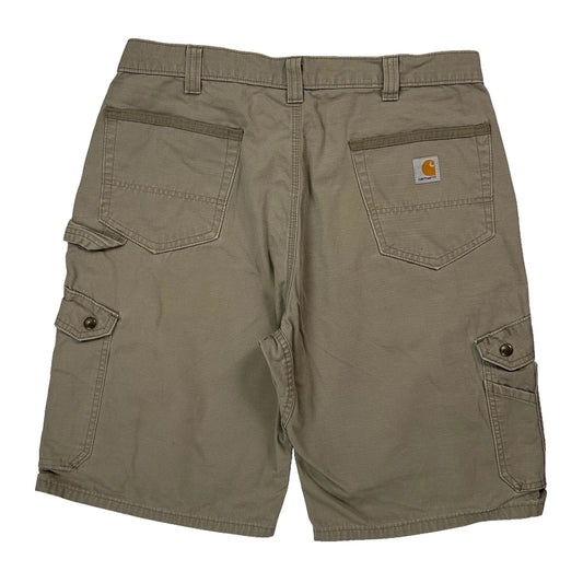 Carhartt Cargo Shorts - 34W 11L Khaki Cotton