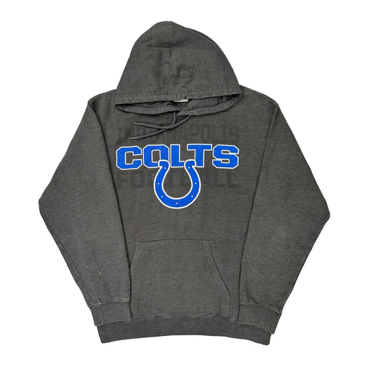 Vintage Colts Nfl Football Hoodie - Large Grey Cotton Blend