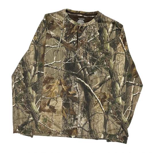 Realtree Camo Long Sleeve T-Shirt - Large Camo Cotton Blend