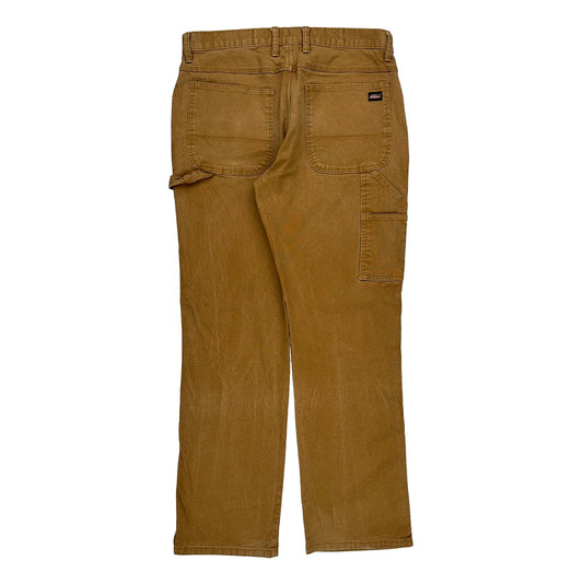 Dickies Carpenter Trousers - 34W 33L Brown Cotton Blend