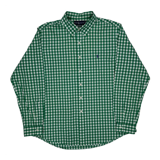 Ralph Lauren Checked Shirt - 2XL Green Cotton