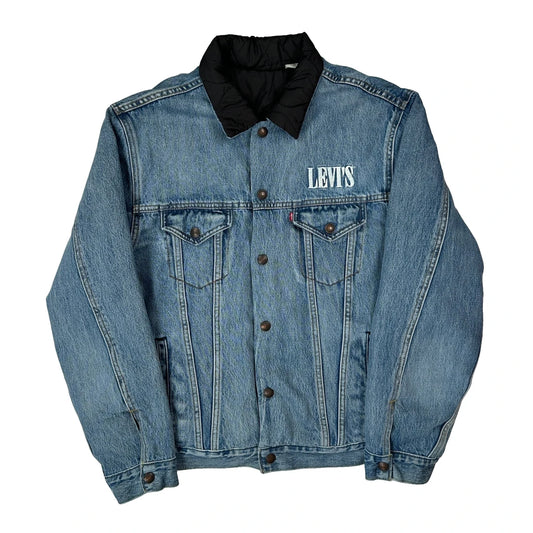Vintage Levis Spellout Denim Jacket - Medium Blue Denim