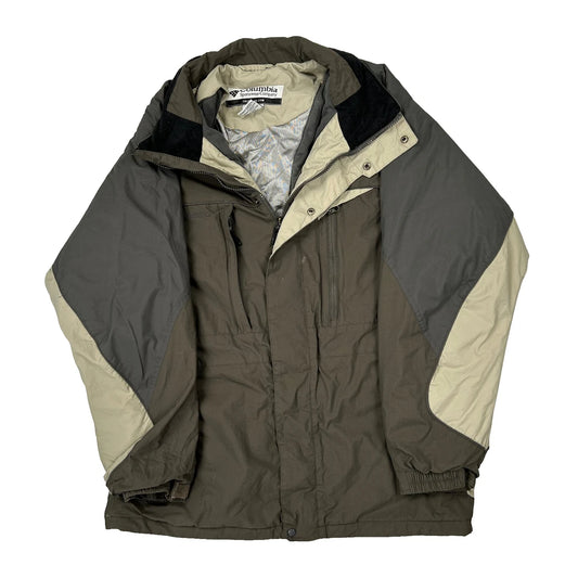 Vintage Columbia Waterproof Ski Jacket - Large Grey Polyester