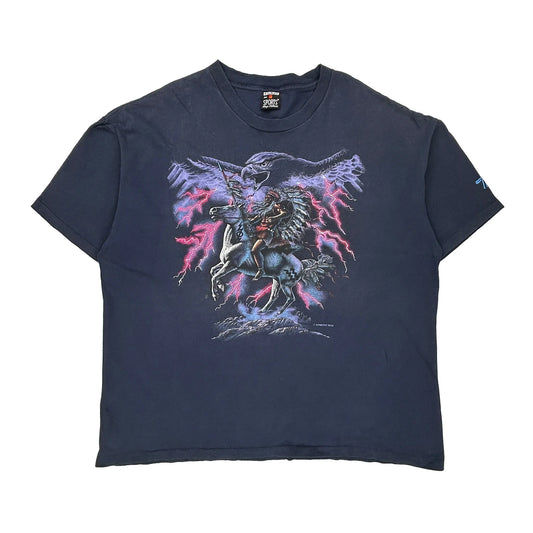 Signal Sports Single Stitch T-Shirt - 2XL Blue Cotton