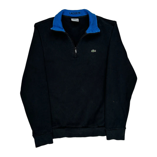 Vintage Lacoste Collared 1/4 Zip - Large Black Cotton