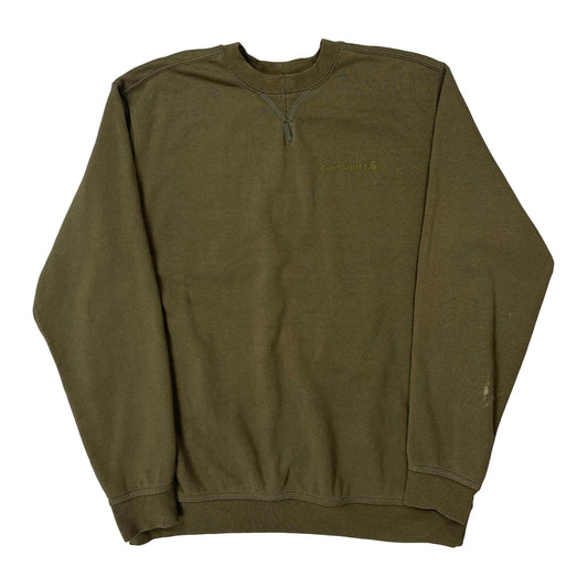Vintage Carhartt Sweatshirt - Large Green Cotton