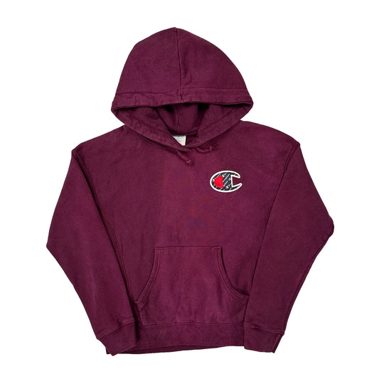 Vintage Reverse Weave Champion Hoodie - Small Burgundy Cotton