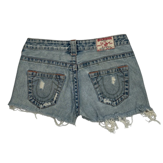True Religion Denim Shorts - 26W UK 4 Light Wash Cotton