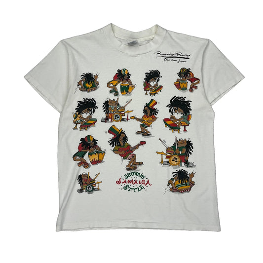 Jammin' Jamaica Style Delta Graphic T-Shirt - Medium Multicoloured Cotton