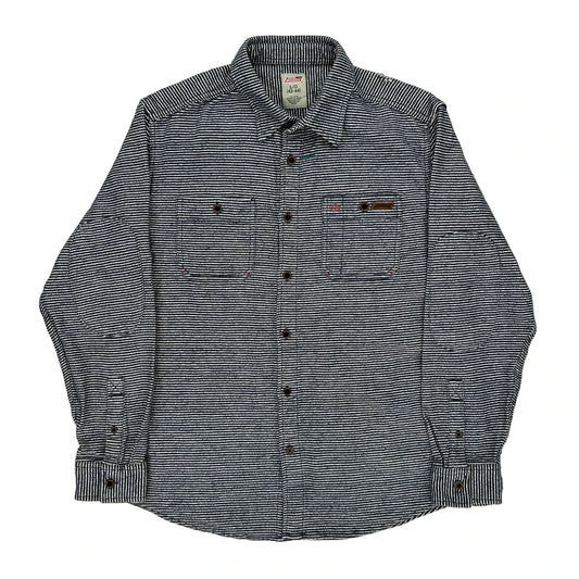 Dickies Striped Shirt - Large Blue Cotton