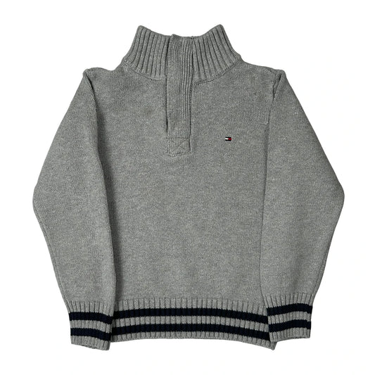 Vintage Age 4 Tommy Hilfiger 1/4 Zip - Small Grey Cotton