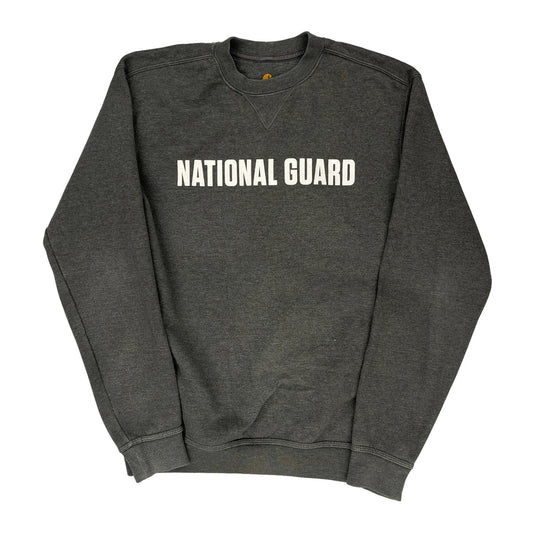 National Guard Carhartt Sweatshirt - Small Grey Cotton