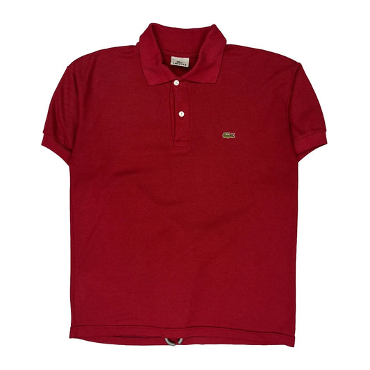 Vintage Lacoste Polo Shirt - Medium Red Cotton