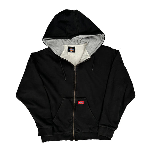 Vintage Dickies Full Zip Hoodie - Large Black Cotton