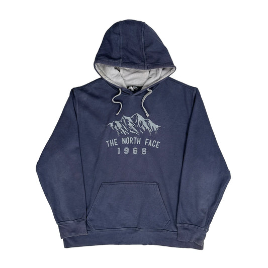 Vintage Mountain Graphic The North Face Graphic Hoodie - XL Blue Cotton