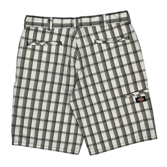Dickies Checked Shorts - 33W 10L White Cotton
