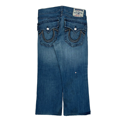 Vintage True Religion Boot Cut Jeans - 35W UK 14 Blue Denim