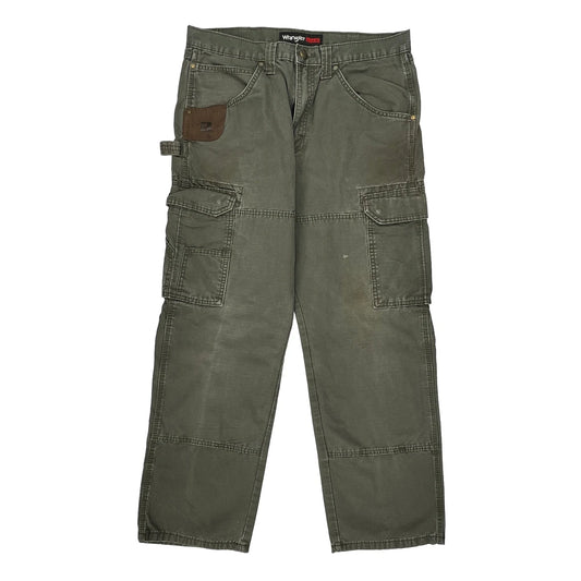 Wrangler Cargo Trousers - 34W 30L Green Cotton