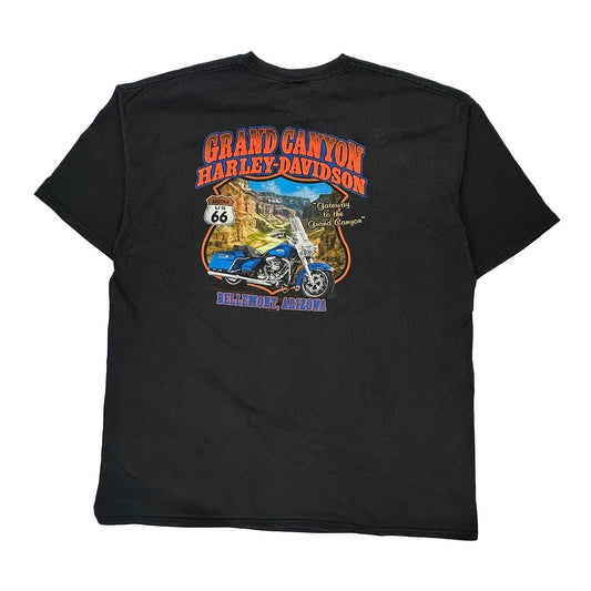 Grand Canyon Harley Davidson Graphic T-Shirt - 3XL Black Cotton