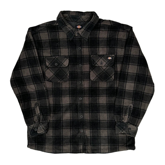 Vintage Dickies Checked Overshirt - XL Black Polyester