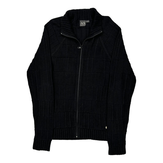 Armani Exchange Zip Up - Large Black Cotton