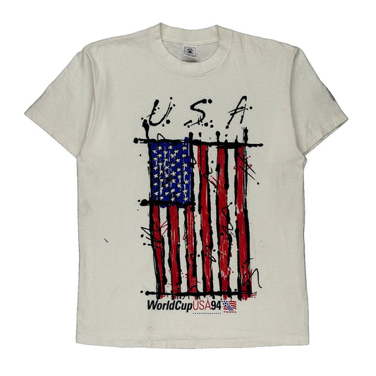 World Cup Usa 94 Delta Graphic T-Shirt - Large White Cotton