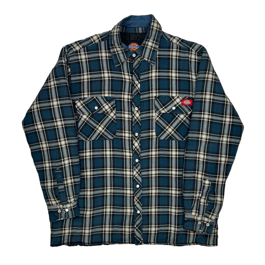 Vintage Dickies Checked Jacket - Large Blue Cotton