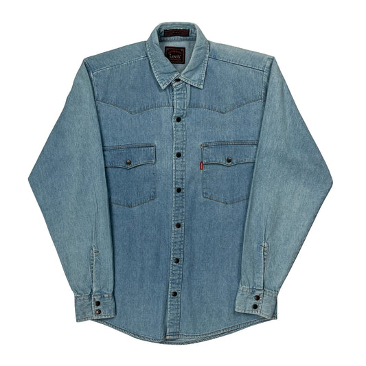 Vintage Levis Denim Shirt - Small Blue Cotton