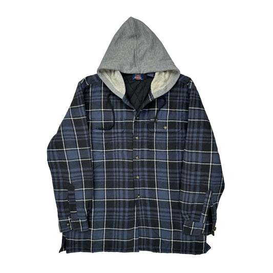 Dickies Checked Jacket - Large Grey Cotton