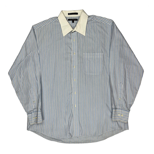Vintage Tommy Hilfiger Striped Shirt - XL Blue Cotton