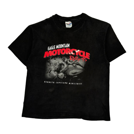 Eagle Mountain Motorcycle Rally '95 Hanes Single Stitch T-Shirt - Large Black Cotton