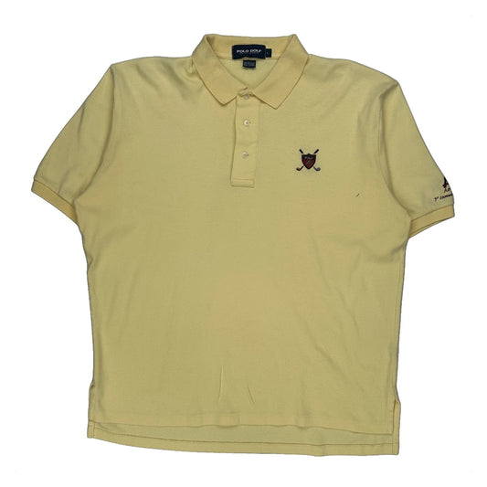 Vintage Made In USA Polo Golf Ralph Lauren Polo Shirt - Large Yellow Cotton