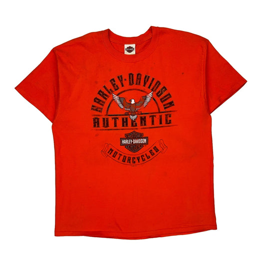 Harley Davidson Graphic T-Shirt - XL Red Cotton