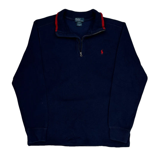 Age 12 Polo By Ralph Lauren 1/4 Zip - Large Navy Cotton