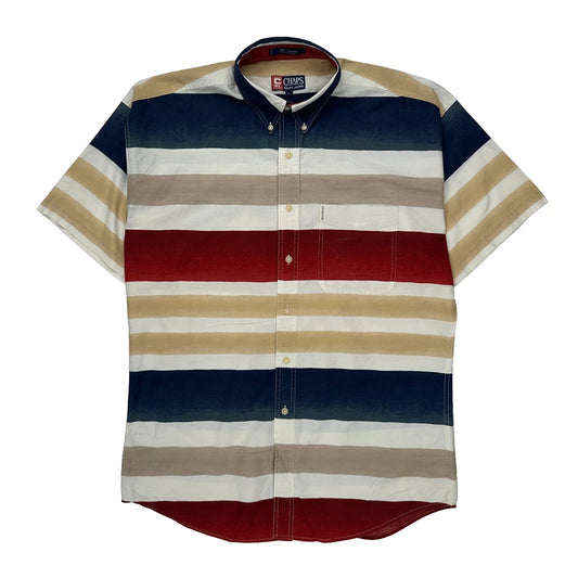 Chaps Ralph Lauren Striped Short Sleeve Shirt - Large Multicoloured Cotton