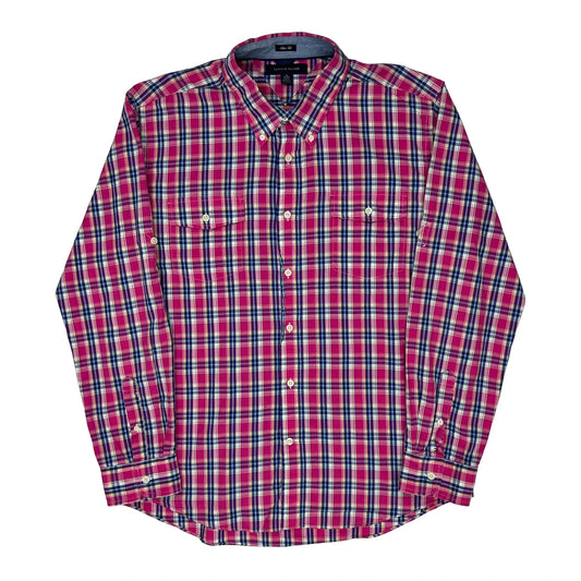Vintage Tommy Hilfiger Slim Fit Shirt - XL Multicoloured Cotton